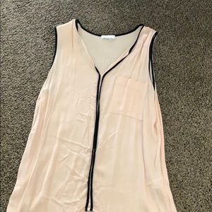 Dressy pink and black pocket shirt